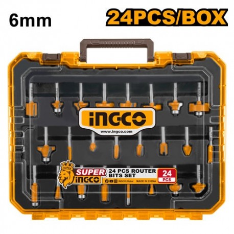 Набор фрез 6mm 24шт.  INGCO  AKRT24062