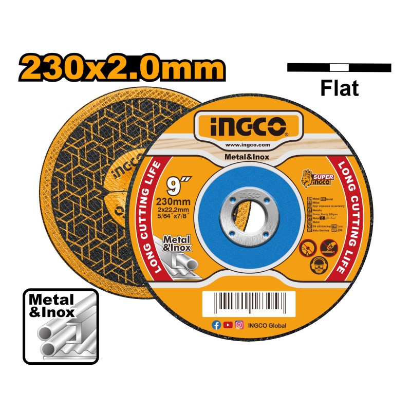 Диск по металлу 230*2*22.2mm INGCO MCD202303