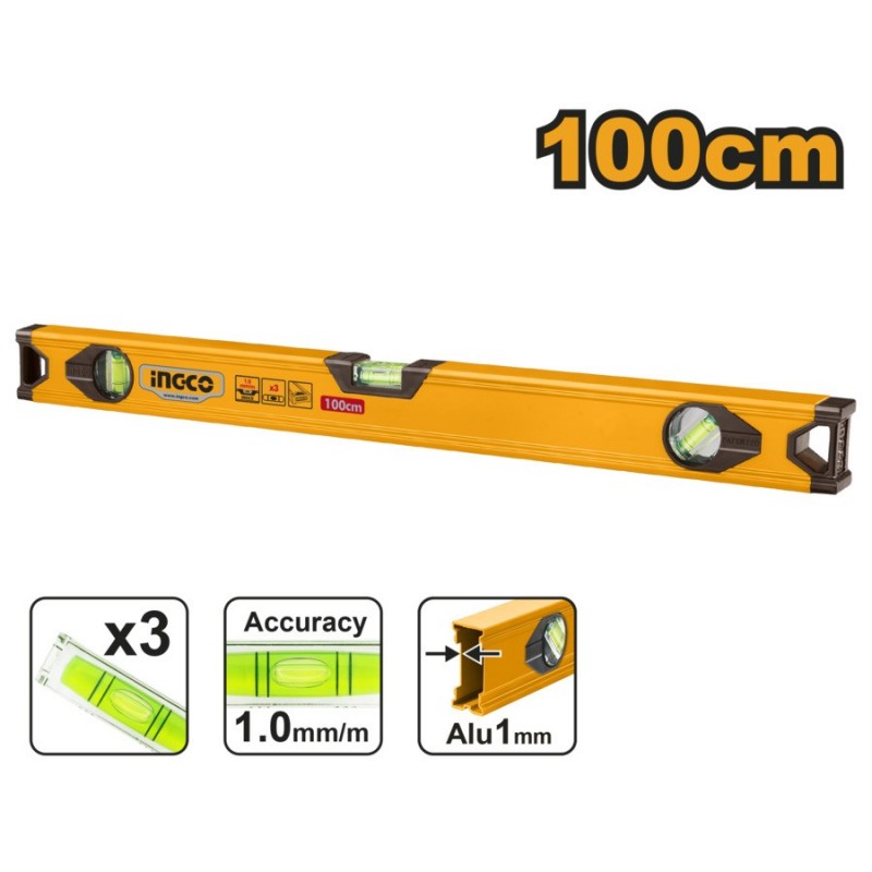 Уровень 3 глазка 100 см INGCO  HSL18100