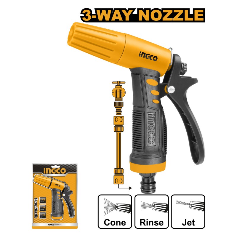 пистолет ирригационный 3 функции 3/4 INGCO HWSG032