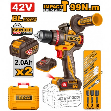 Шуруповёрт аккумуляторный ударный INGCO CIDLI429982