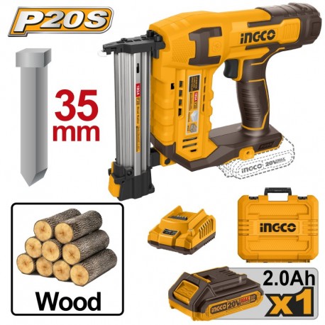 Степлер на аккумуляторе 20В/1*2Ач INGCO CBNLI3508