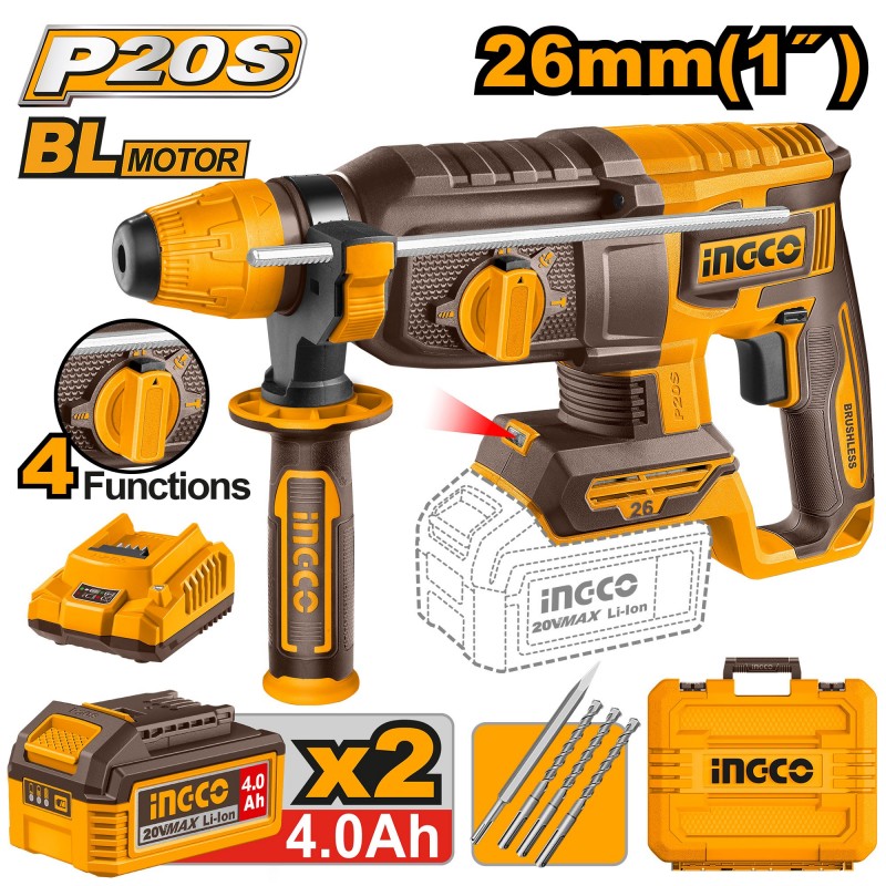 Перфоратор на аккумуляторе  SDS plus 2.5J  INDUSTRIAL INGCO...