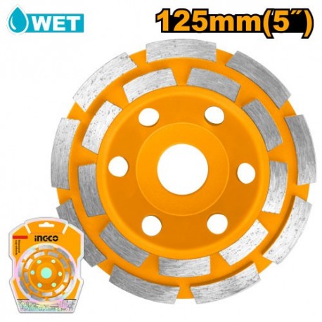 Aлмазный диск чашечный 125*22.22mm INGCO CGW021251