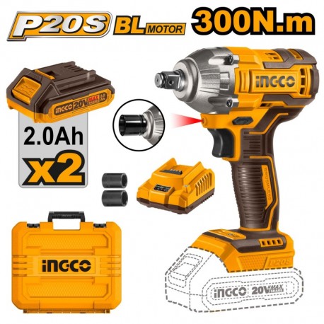 Гайковёрт аккумуляторный ударный CIWLI2038  220V/2*2A INGCO