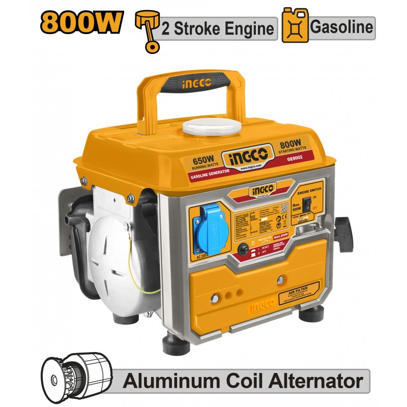 Генератор бензиновый 0.8кВт INGCO GE8002