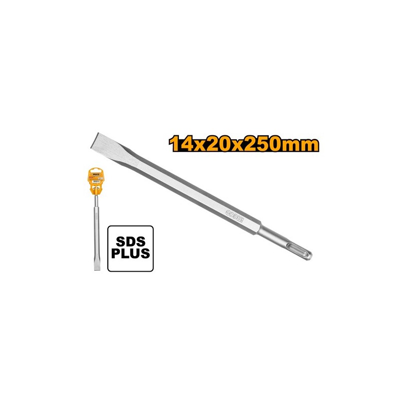 Зубило плоское SDS Plus 14x250х20 мм INGCO DBC0122501