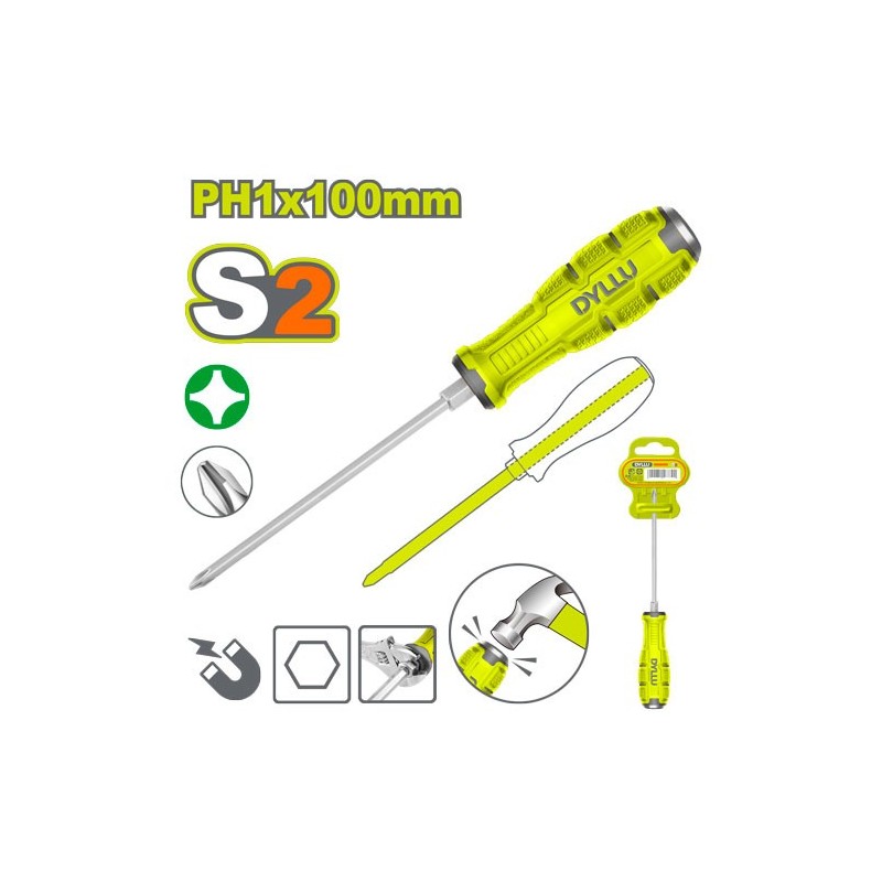 Отвертка крестовая PH1*100мм DYLLU DTQJ2214
