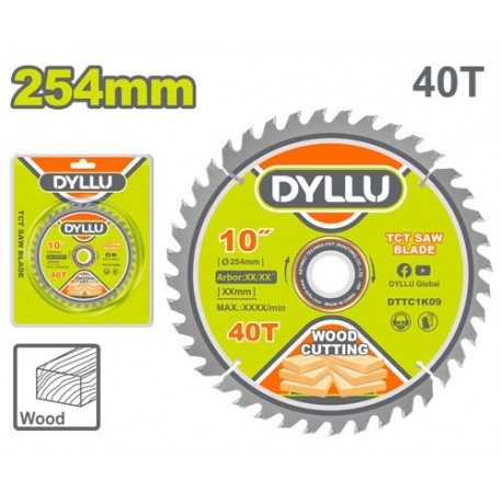 Диск по  дереву 254мм 40T DYLLU DTTC1K09