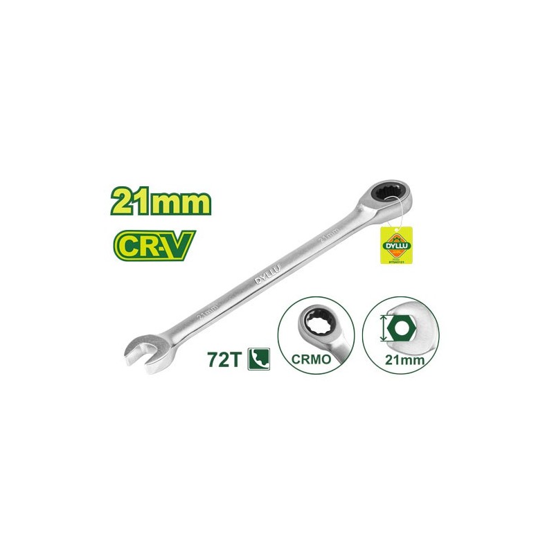 Ключ комбинированный с трещоткой 21 мм CR-V DYLLU DTSA5121