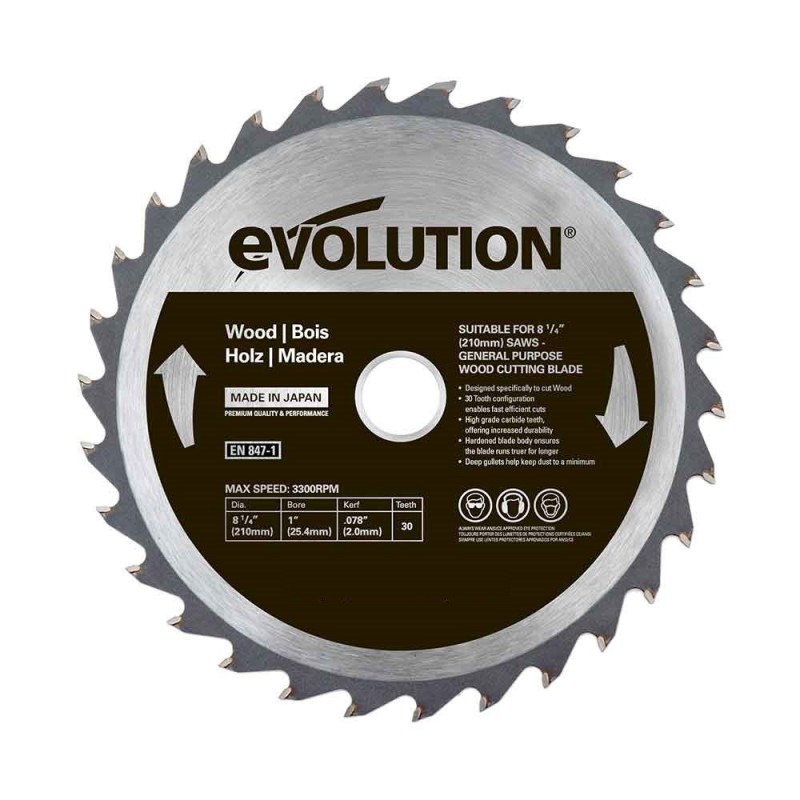 Диск по дереву 210 мм Evolution GW210TCT-30