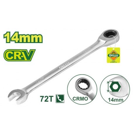 Ключ комбинированный с трещоткой 14мм CR-V DYLLU DTSA5114