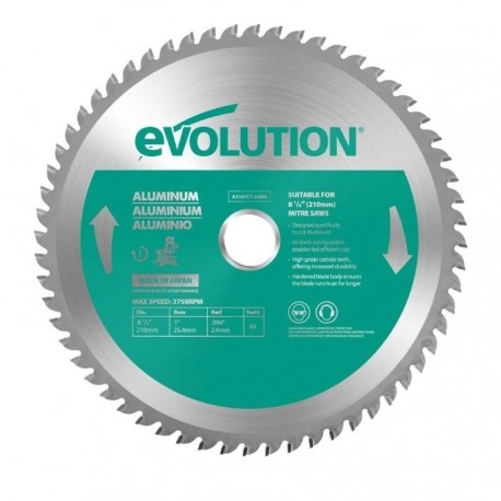 Диск по алюминию Evolution 210мм A210TCT-60MS