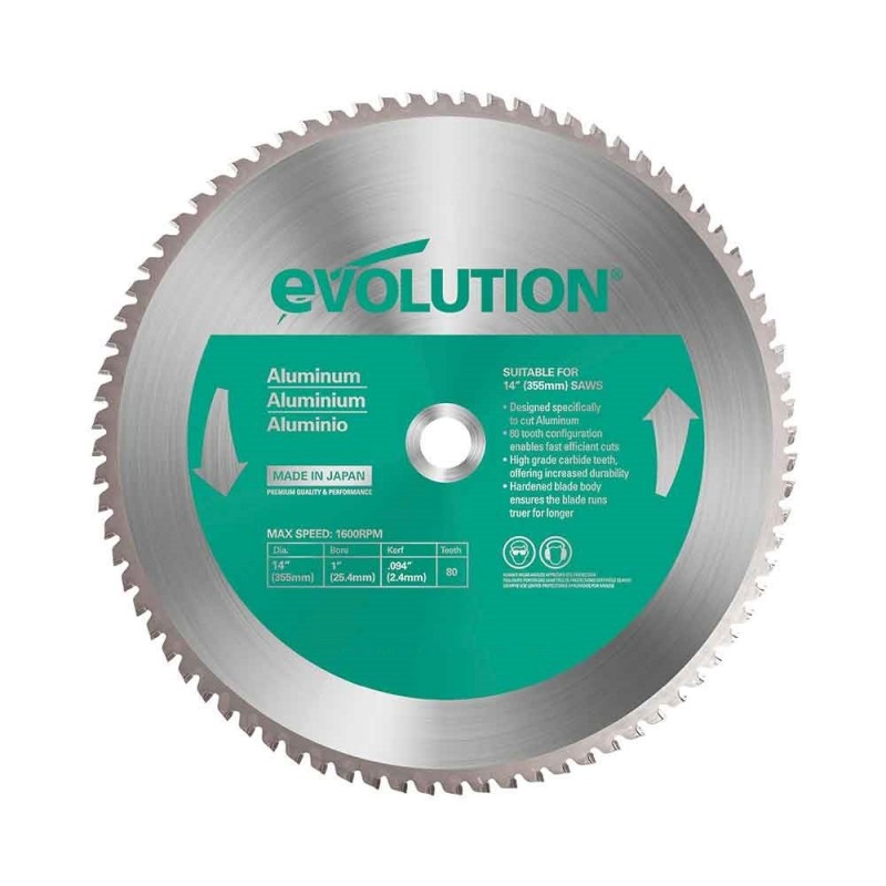 Диск по алюминию Evolution 355мм A355TCT-80CS