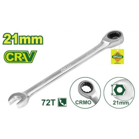 Ключ комбинированный с трещоткой 21 мм CR-V DYLLU DTSA5121