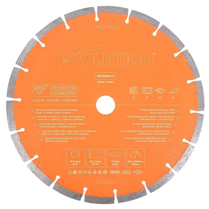 Диск по бетону 255мм Premium Diamond Evolution PD255SEG-CS